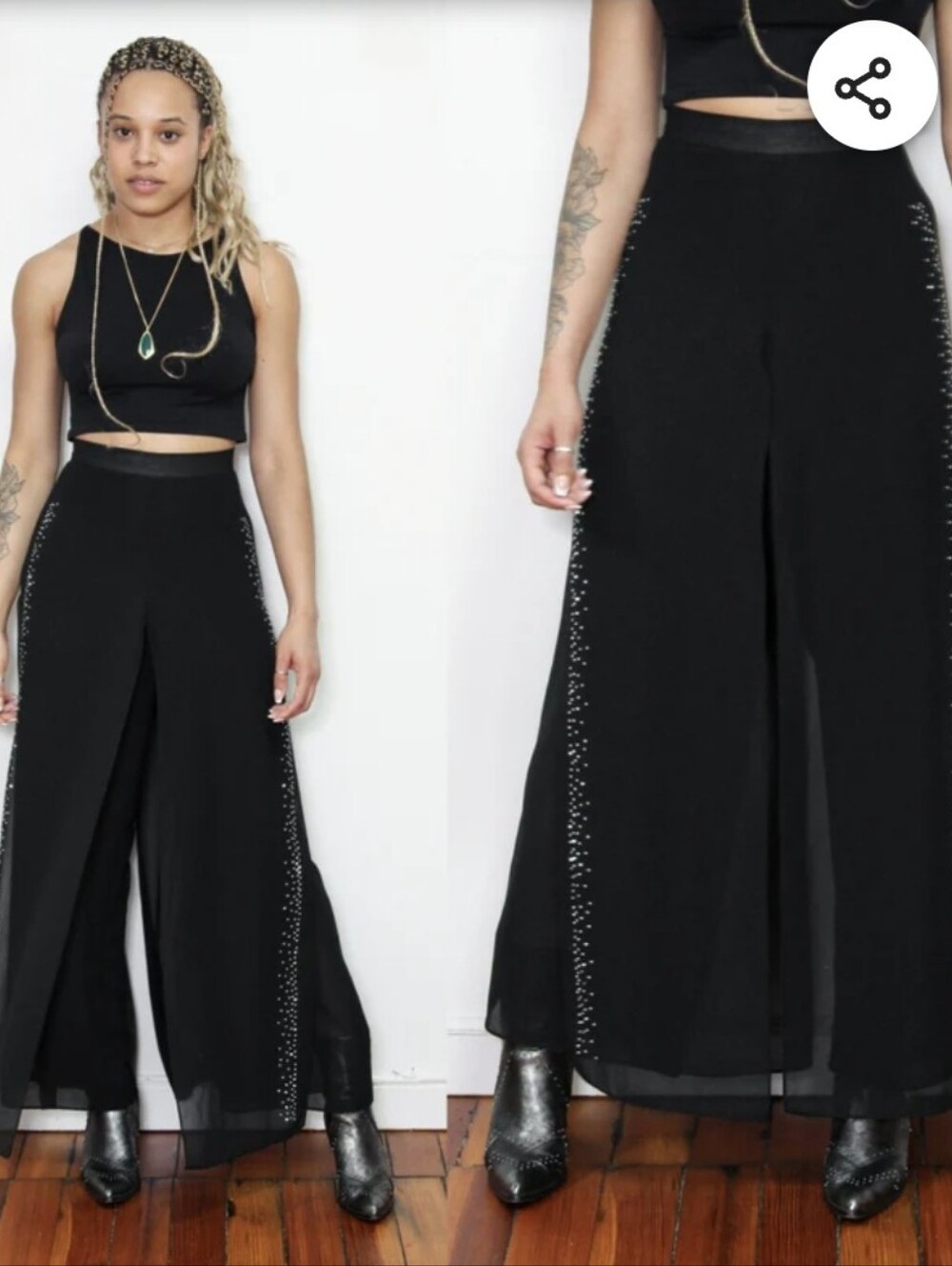 R&M Richards Sheer Split Pants